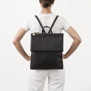 Clare V Agnes Backpack in NAVY with RED ZIPPER